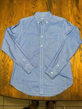 Men's Gap Blue Oxford Long Sleeve Button Down Shirt Size Small